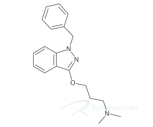 Graphic representation of the active ingredient's molecular structure