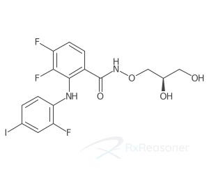 Graphic representation of the active ingredient's molecular structure