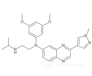 Graphic representation of the active ingredient's molecular structure