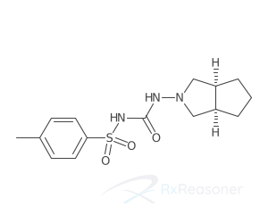 Graphic representation of the active ingredient's molecular structure