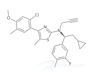 Graphic representation of the active ingredient's molecular structure