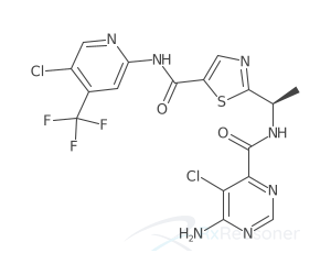 Graphic representation of the active ingredient's molecular structure